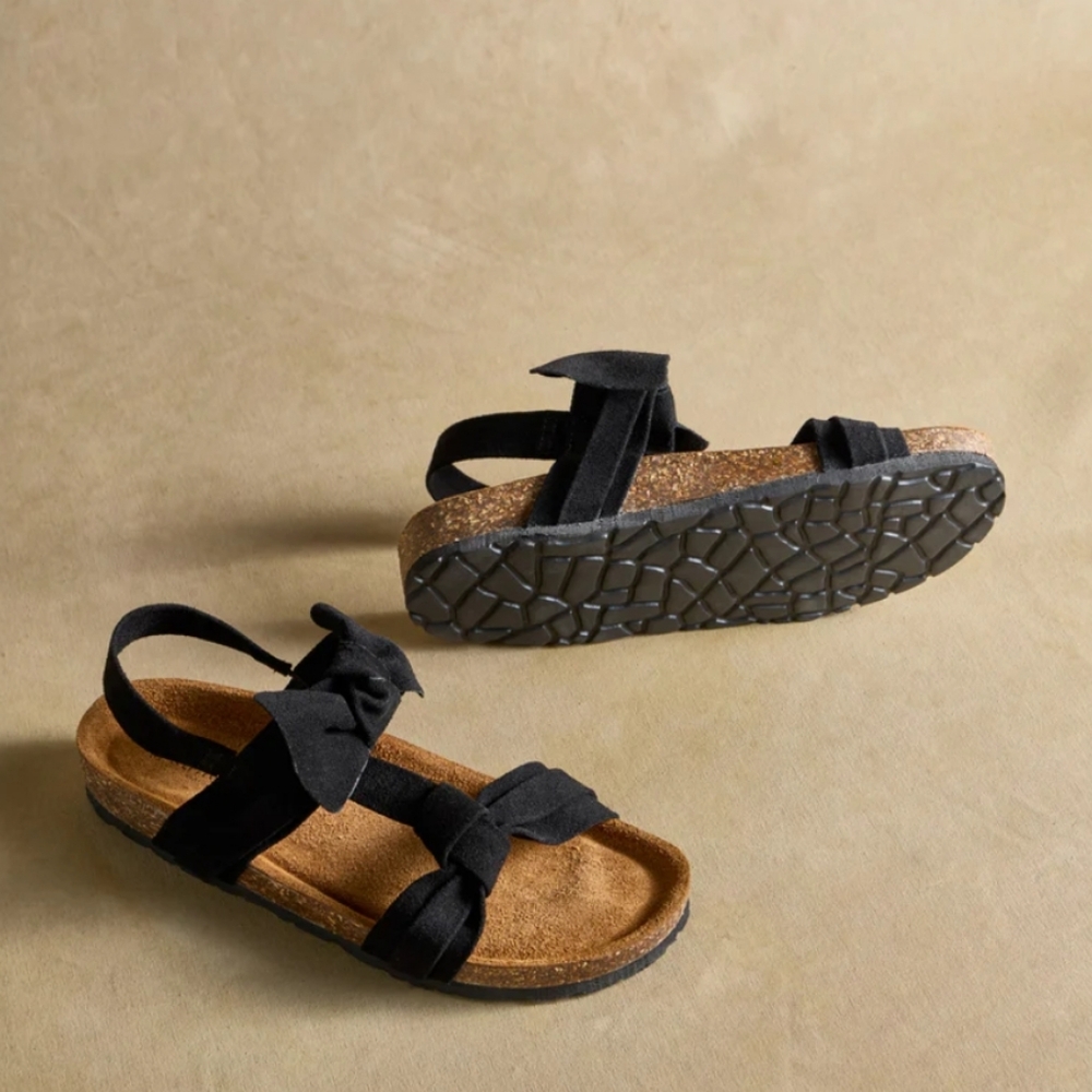 Sundance Tigerlily Sandals Size 37 6 Black Suede Slingback Comfort‎ Boho NWT